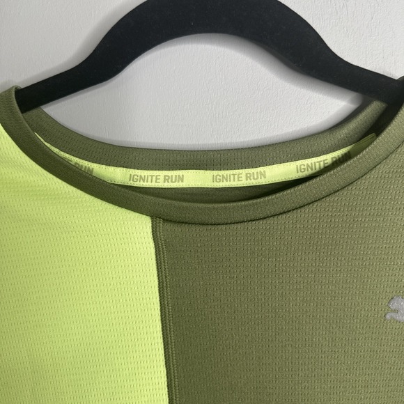 PUMA Ignite Men's Tee Size L Green Short Sleeve T-Shirt - Picture 3 of 8